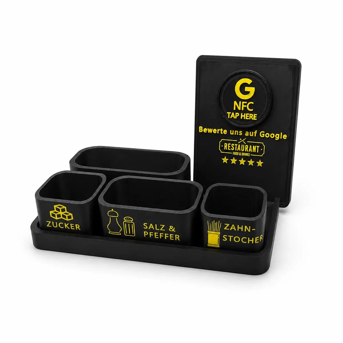 Gewürzhalter mit NFC-Bewertungsschild – Niceprints Shopansicht 1